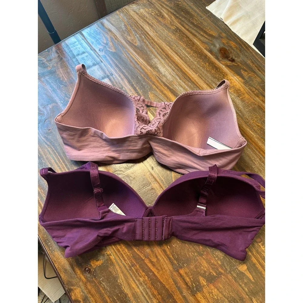 Victoria's Secret Body By Victoria 40DD Bra Bundle Wireless Racerback Purple 2pk